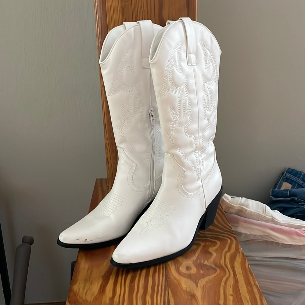 White cowboy boots